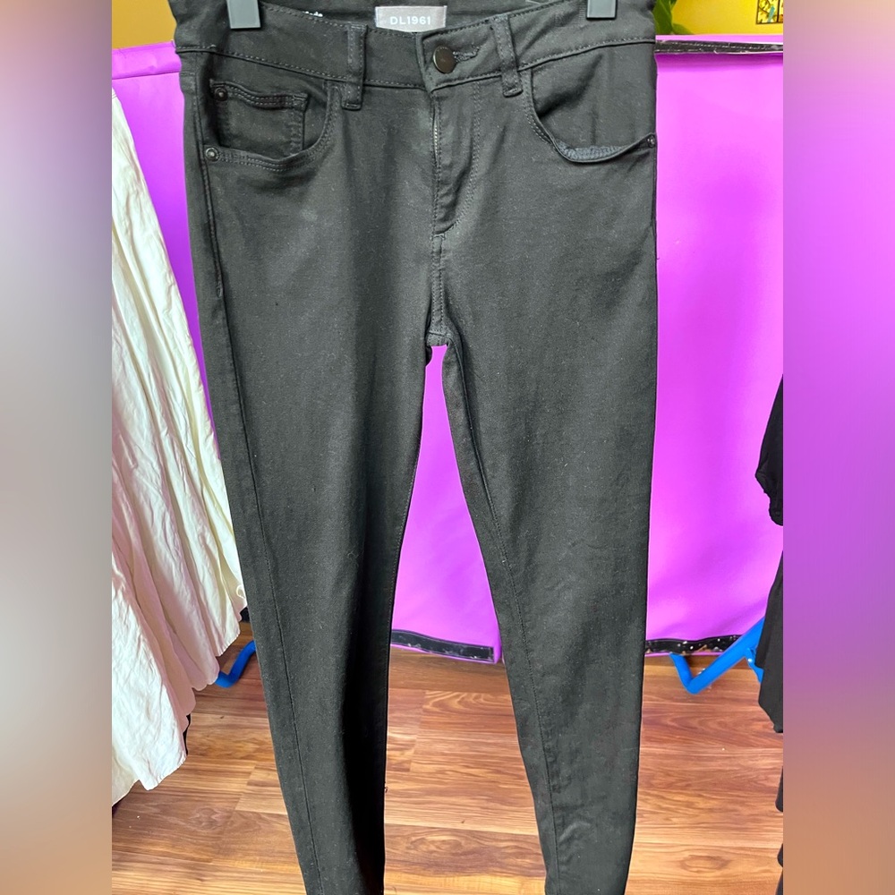 EUC- stretchy DL1961 Chloe Skinny jeans black/gray girls size 12